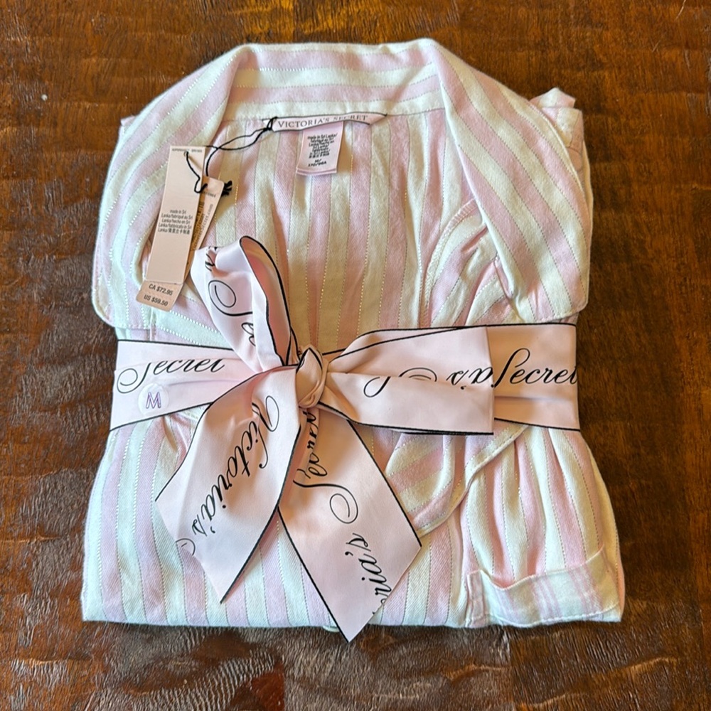 Pink and white stripe Victoria’s Secret pajamas